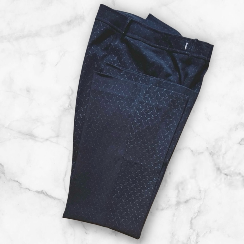 Mexx Women’s Classic Black Dress Pants Size 14 Flare Leg Rare Geometric Pattern - Picture 4 of 10